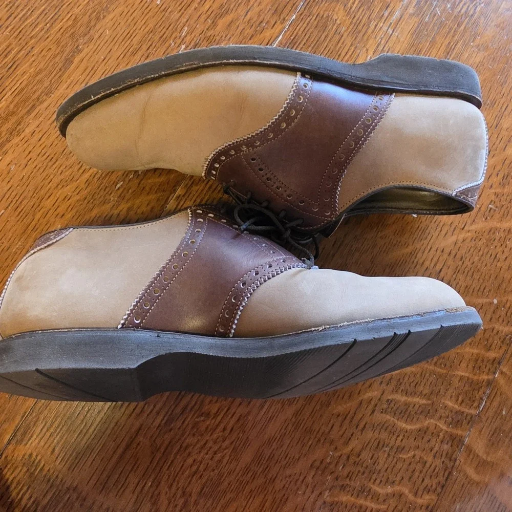 Vintage Footjoy Classics Brown‎ Saddle Spikeless Golf Shoe Size 7.5 D